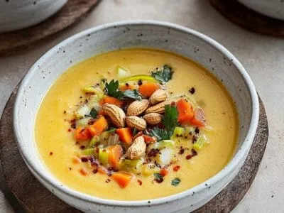 Afrikanischen Erdnuss-Lauch-Suppe