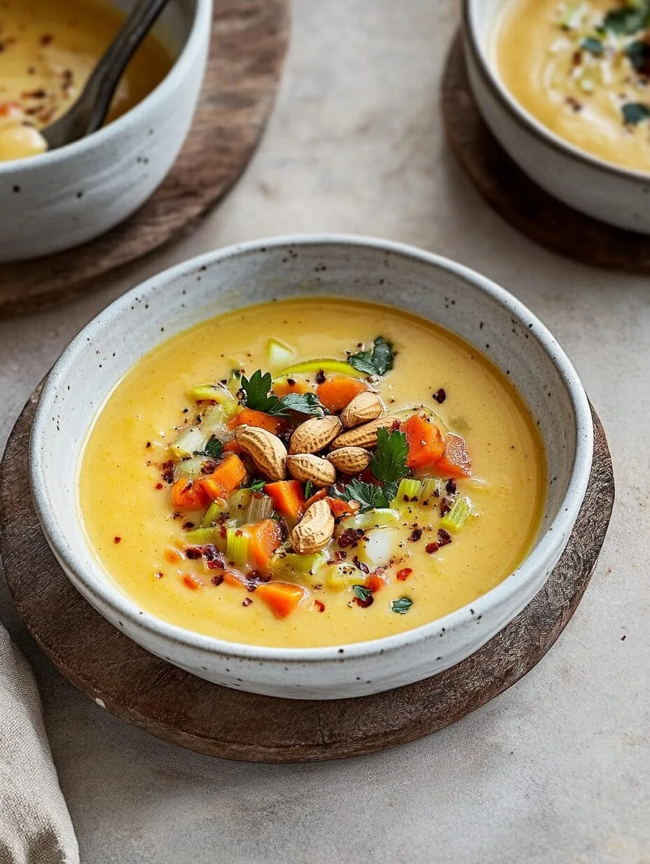 Afrikanischen Erdnuss-Lauch-Suppe