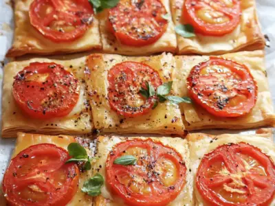 Blätterteig mit Tomaten und Käse