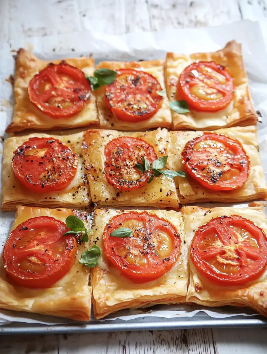 Blätterteig mit Tomaten und Käse