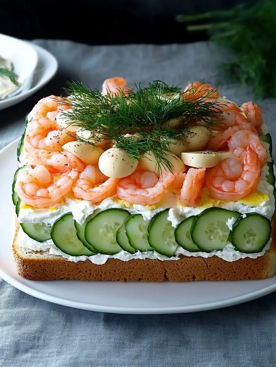 Schwedentorte mit Lachs und Shrimps